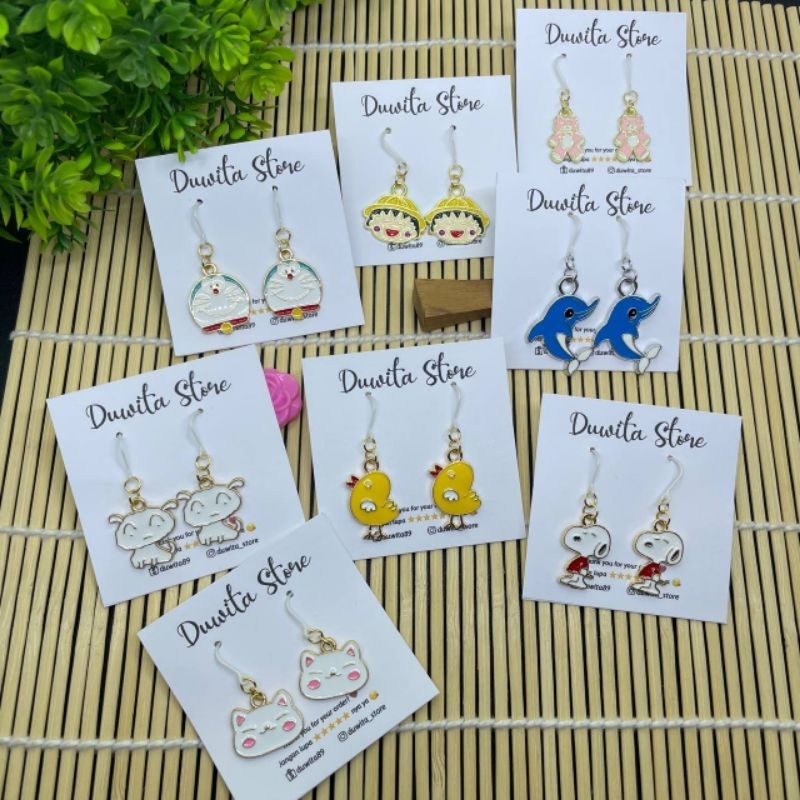 HANDMADE ANTING DEWASA KAITAN PLASTIK MOTIF ANIMAL-2(Alloy)