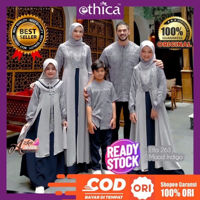 SARIMBIT ETHICA SALE CUCI GUDANG/ GAMIS ETHICA DISKON 50% ELFA 263 MOOD INDIGO / BAJU COUPLE