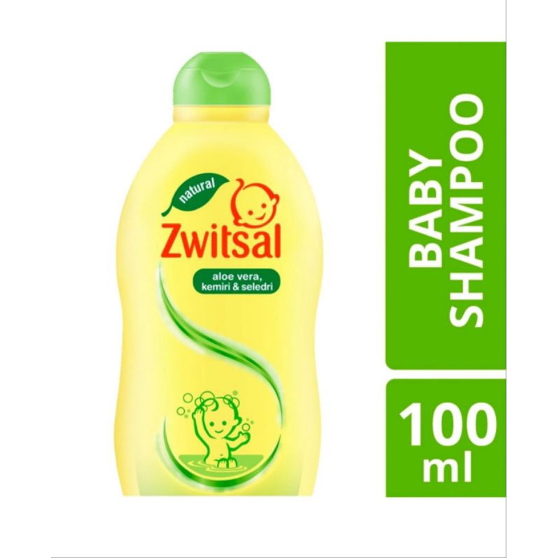 ZWITSAL Natural Baby Shampoo Aloe Vera, Kemiri &amp; Seledri 100ml Twin Pack