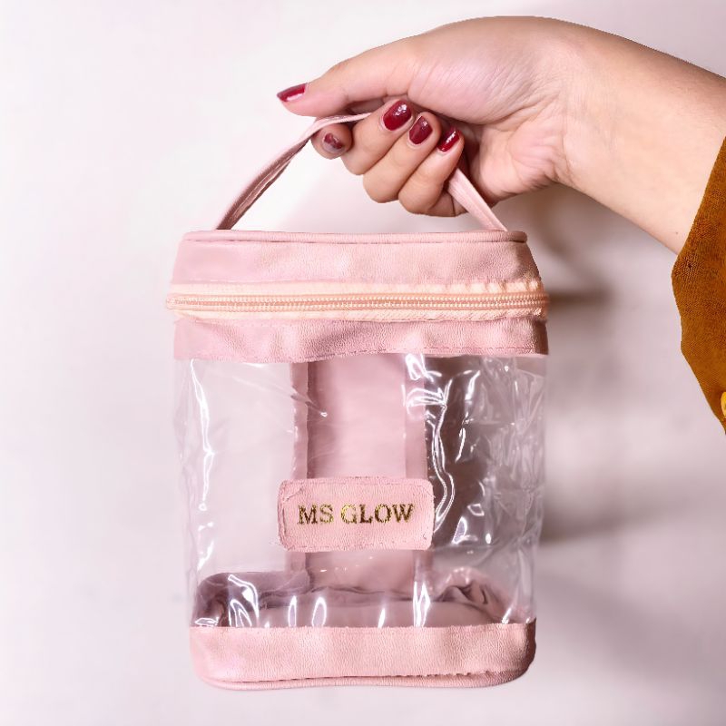 POUCH PINK CANTIK MS GLOW✨DOMPET KOSMETIK MS GLOW