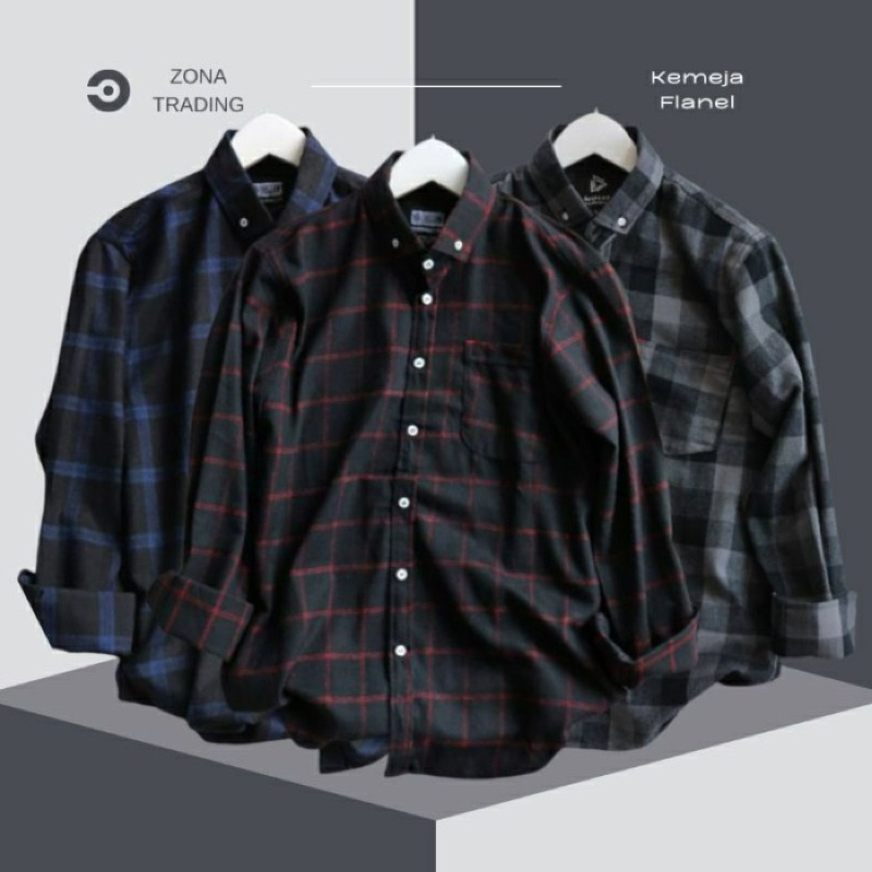 Kemeja Flanel Impor Pria Kualitas Premium Lengan Panjang Unisex Hem Flannel Baju Flanel Pria Wanita Motif Kotak Kotak