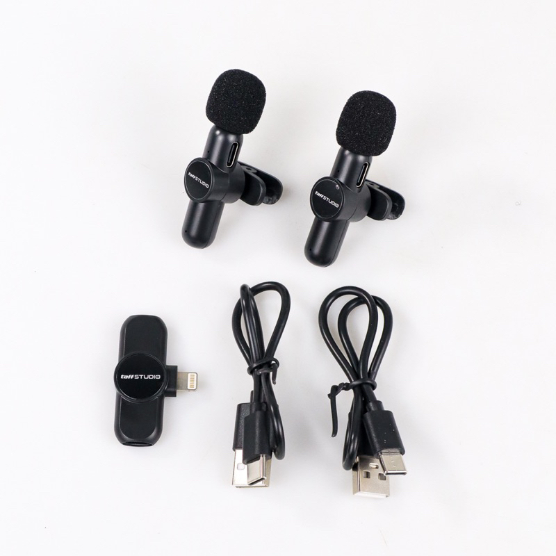 TaffSTUDIO Mikrofon Wireless Lavalier Portable Mic USB Lightning - G10