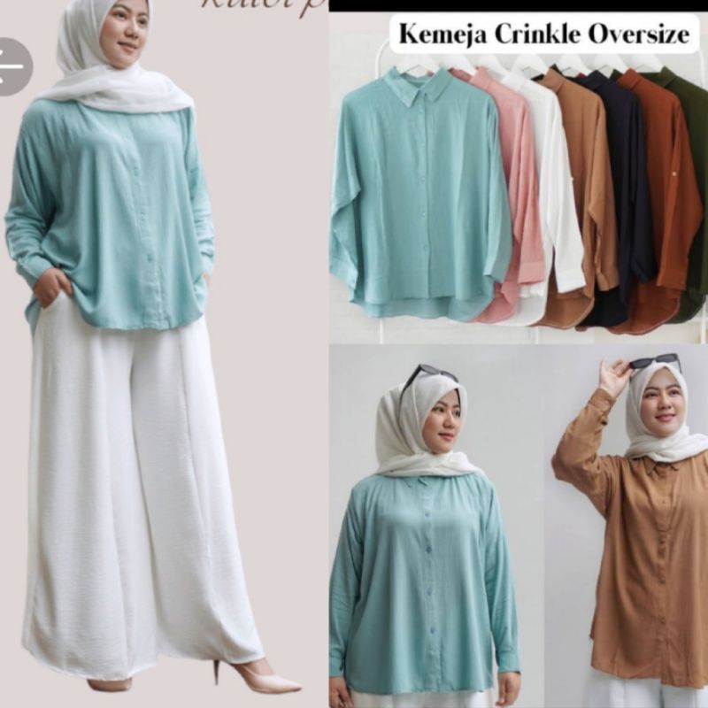 kemeja orieza oversize crinkle airflow//kemeja oversize crinkle