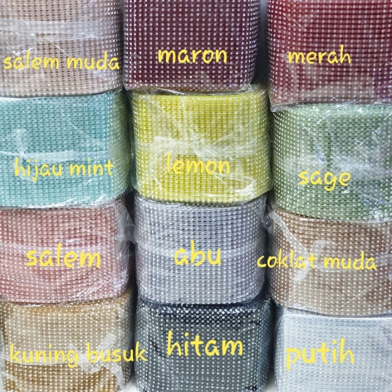 Permata 24 baris Grade A eceran PER BARIS Panjang 2.5 yard/2,25meter