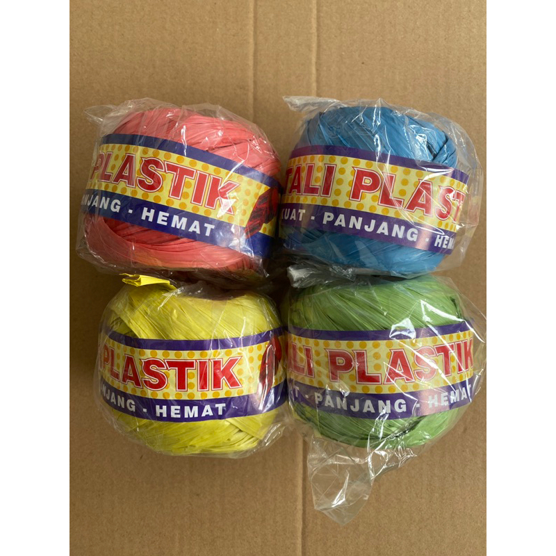 

Tali Rafia Pluit 100gram warna warni tali plastik tali ikat