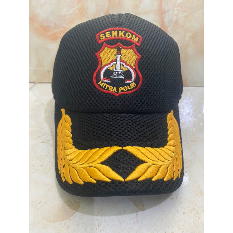 Topi Senkom Mitra polri dgn bordir Timbul