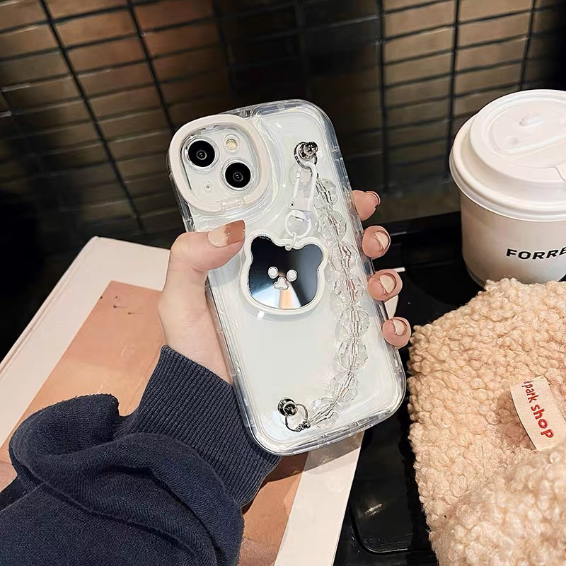 Mirror Bear Softcase Casing Case HP Lucu iphone XS XS Max XR 11 Pro Max 12 Pro Max 13 Pro Max 14 Pro Max