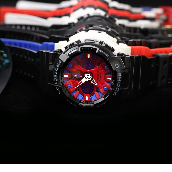 Jam Tangan Pria G-Shock GA-120 Black Batman Men Sport Watch Japan Quartz Movement Dual Time Display 200M Water Resistant Shockproof and Waterproof LED Auto Light Sports