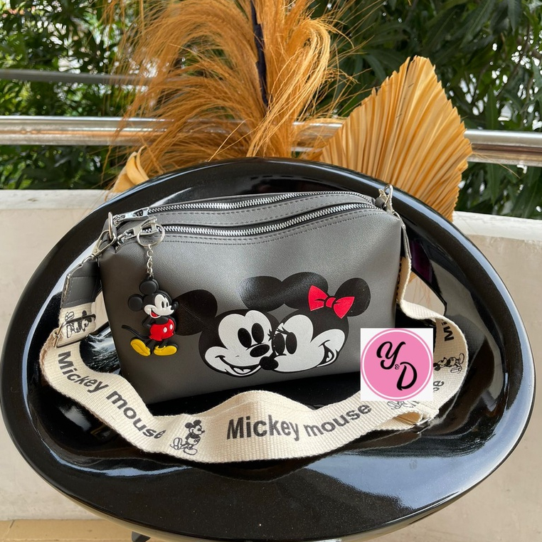 TAS SELEMPANG WANITA 2 RUANG MICKEY MOUSE / SLING BAG