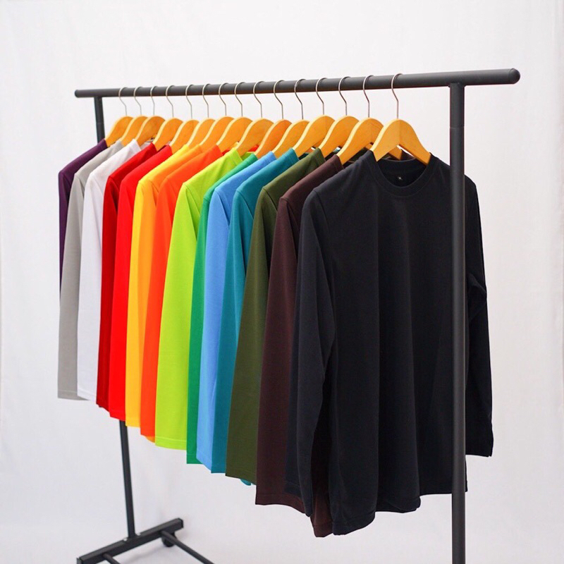 KAOS POLOS COMBED 24S TEBAL PREMIUM LENGAN PANJANG WARNA PASTEL