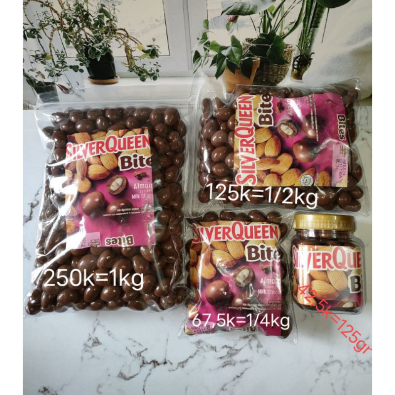 

silverqueen bites almond/coklat silverQueen bola bola/silverQueen bulat