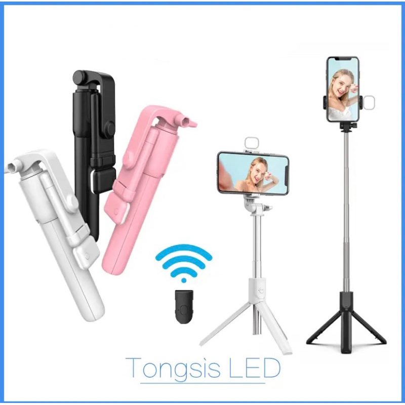 TRIPOD TONGSIS 3 in 1 Bluetooth remote Led multifungsi