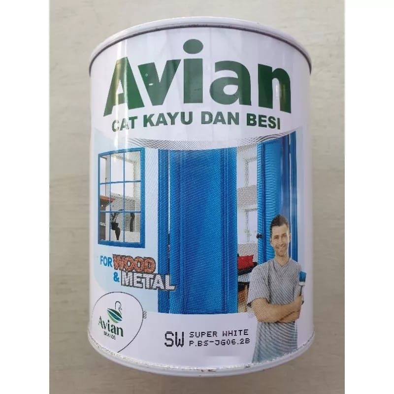 Cat kayu dan besi Avian warna putih