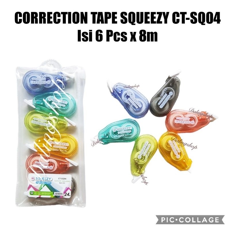 

Dalingshop Correction Tape Squeezy CT-SQ03 1pc 6pc Stipo / Tipex Tip Ex