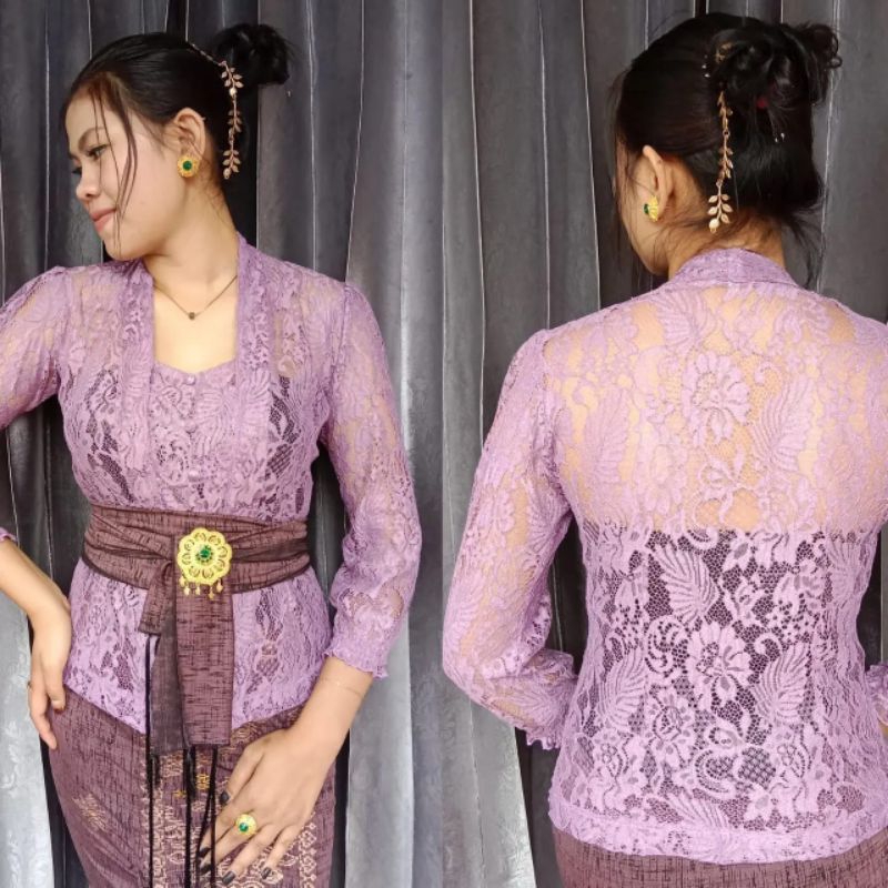 kebaya brokat cord tangan kerut