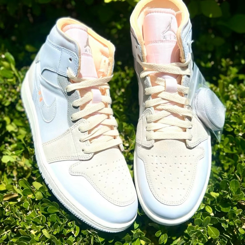 Nike Air Jordan 1 Mid SE Craft Inside Out White Grey 100% Authentic