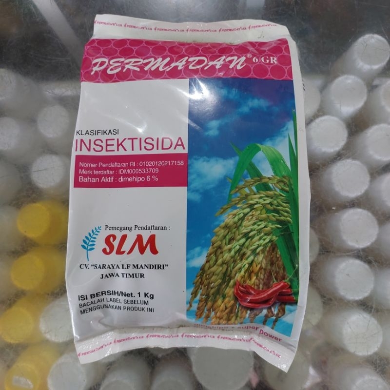 INSEKTISIDA PERMADAN 6 GR 1 KG PEMBASMI WERENG PENGGEREK BATANG TABUR DIMEHIPO TABUR