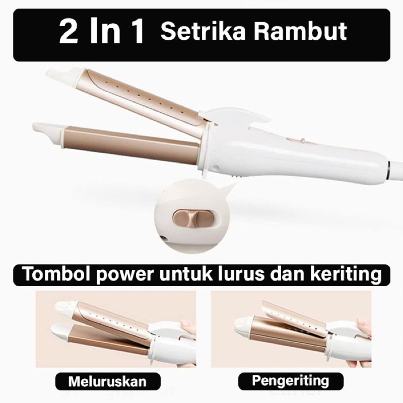 Catok sonar 2 in 1 bisa lurus dan curly/ catok type A2182