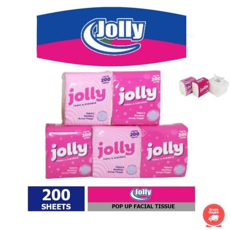 Tisu JOLLY POP UP FACIAL TISSUE 200 sheet