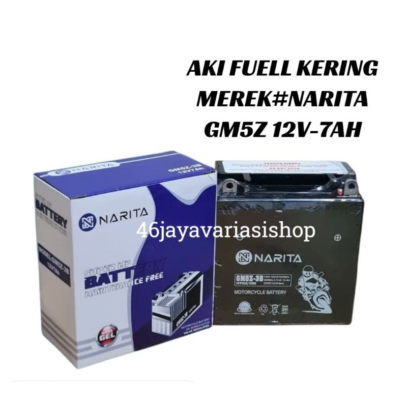 AKI MOTOR MURAH AKI KERING NARITA GM5Z-3B 12V-7AH AKI FUELL KERING NARITA SUPRA LAMA SUPRA FIT GRAND