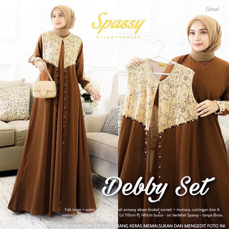 Rachel set/Debby Set gamis kekinian/set gamis wanita 2in1