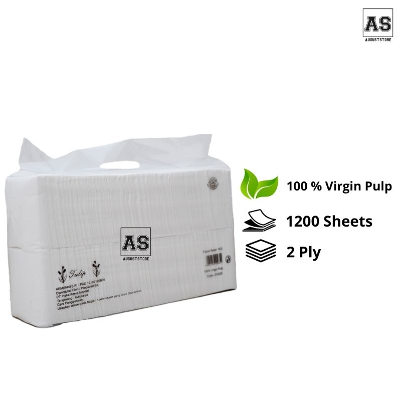 Tisu Tissue Facial Pop Up Belah 1000 Gram/2 Ply