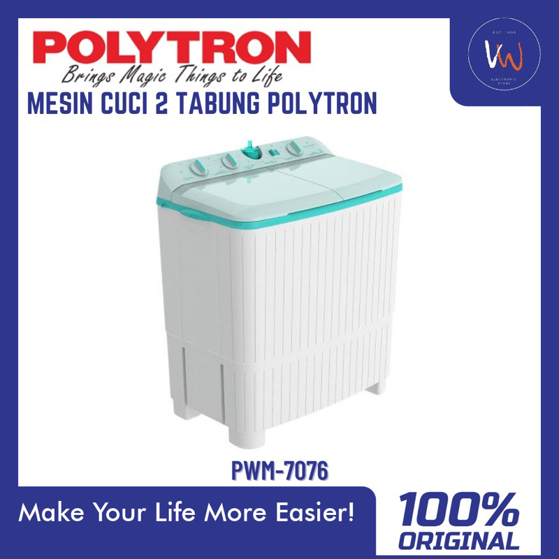 Mesin Cuci 2 Tabung Polytron PWM 7076 / 8076 / 9076 / 1076 Berkualitas / Free ongkir cikampek, purwa