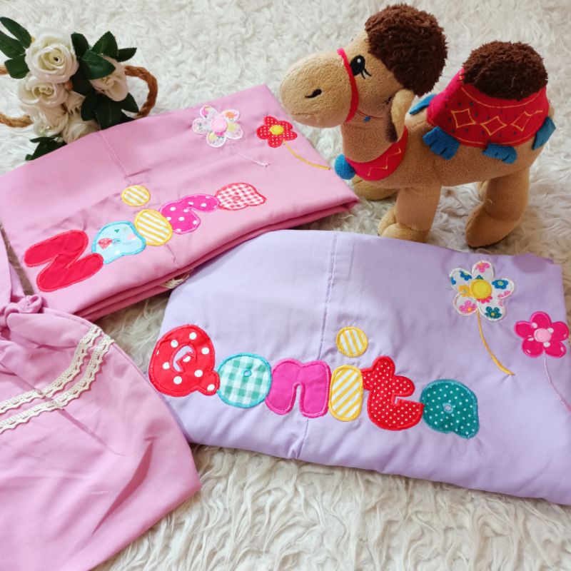 Mukena nama anak / mukena anak lucu / telekung anak / rukuh anak / mukenah anak