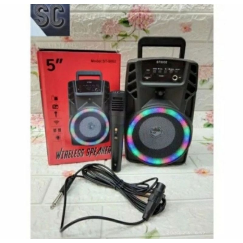 Speaker Portable ST - 5002 Free Mic Speaker Karaoke