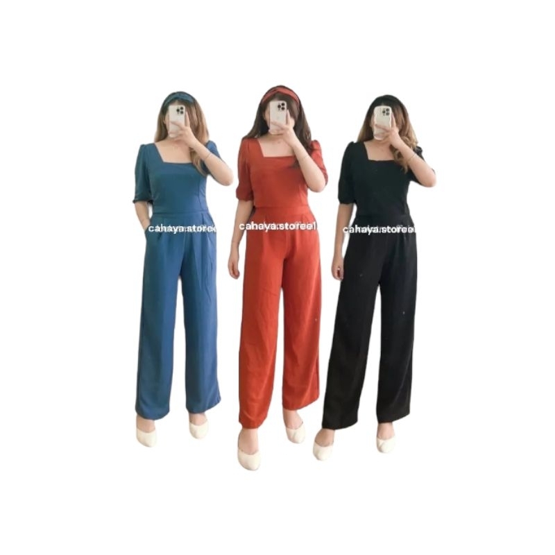 Mona Set / setelan wanita crinkle airflow kulot dan puffy top