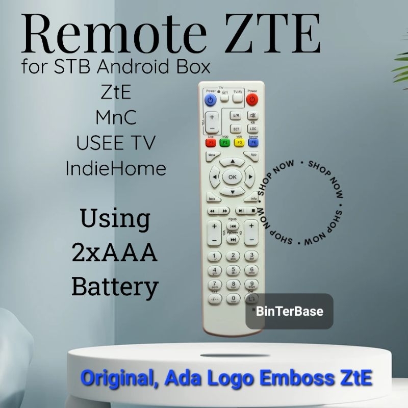 Remot STB Android remote TV BOX ZTE dens Indiehome tv Logo ZXV10 B860H B870H B700v5 Ori ada emboss