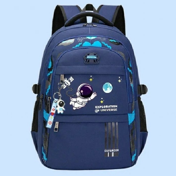 Rayhana - Tas Ransel Sekolah Anak SD SMP Motif Karakter Kartun Astronot Luar Angkasa