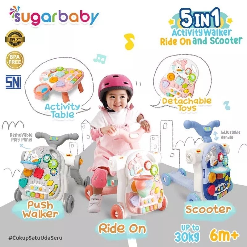 Sugarbaby Activity Walker 5in1 Ride On and Scooter / Push Walker