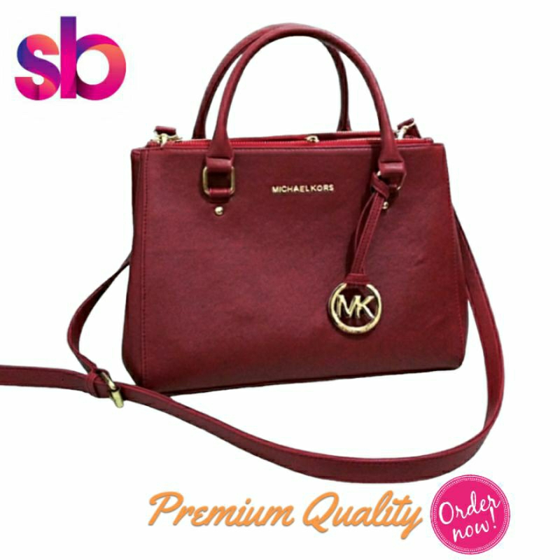 Santorini Bag [ Maroon / Merah Marun] Tas Fashion Branded Muat Banyak Premium Import Impor Slingbag 