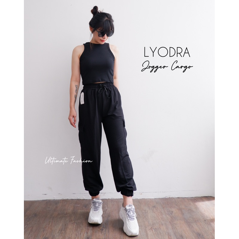 Lyodra Jogger Cargo - Celana Kargo Pants – Celana Jogger Highwaist Wanita hypebeast – Loose Cargo Rakku