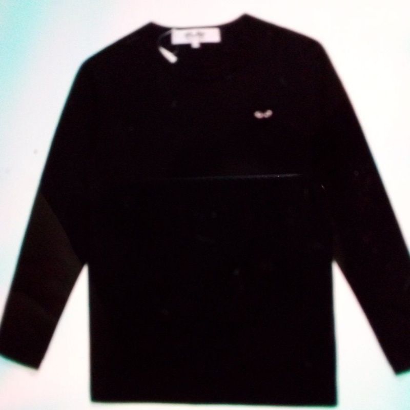 kaos lengan panjang CDG hitam polos