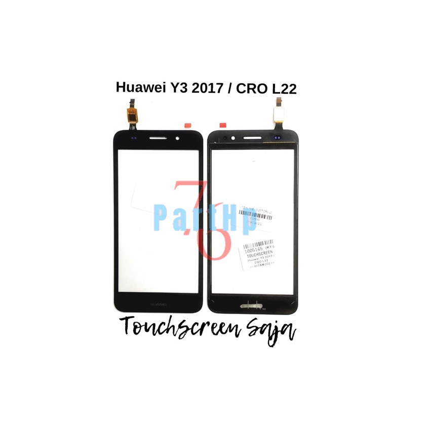 Touchscreen Huawei Y3 2017 - Cro L22 Touchscren Saja - Ts Only - Hitam