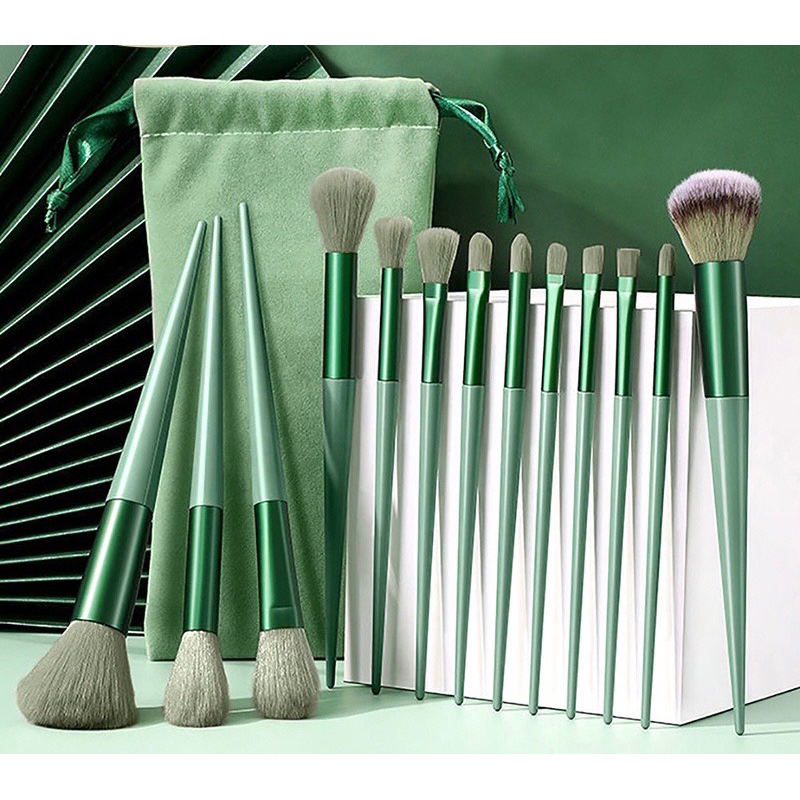 ( Celebshine ) 13PCS Kuas Set Make up Brush Kecantikan Set Bulu Lembut Blush Model Portabel Alat Kecantikan &amp; EggGang Beauty Sponge - Spons Beauty Makeup