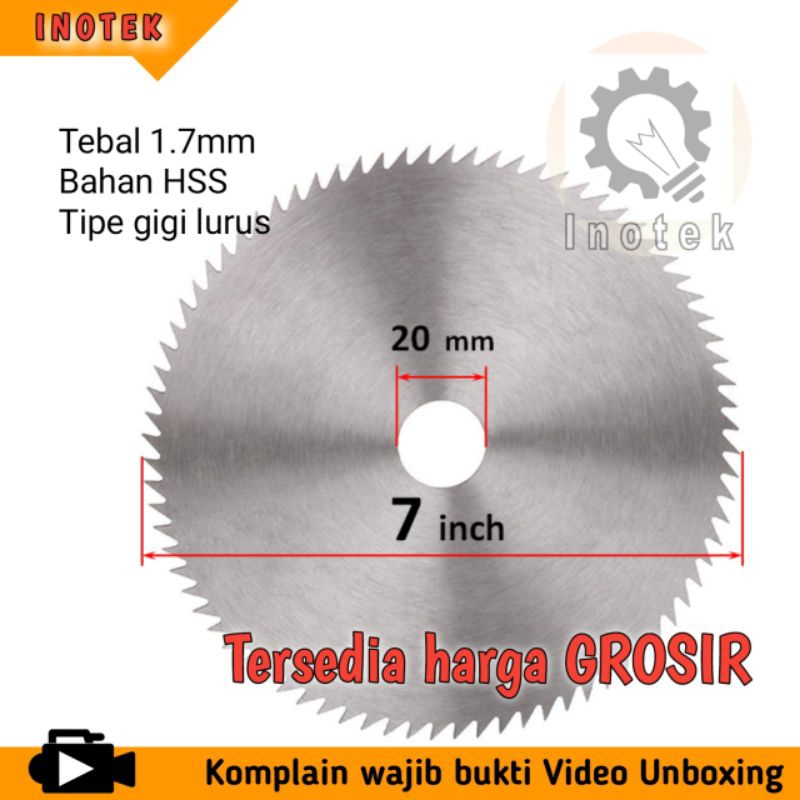 Gergaji Kayu Bundar 7 inch tipis Melingkar Circular Saw Blade 7 In HSS