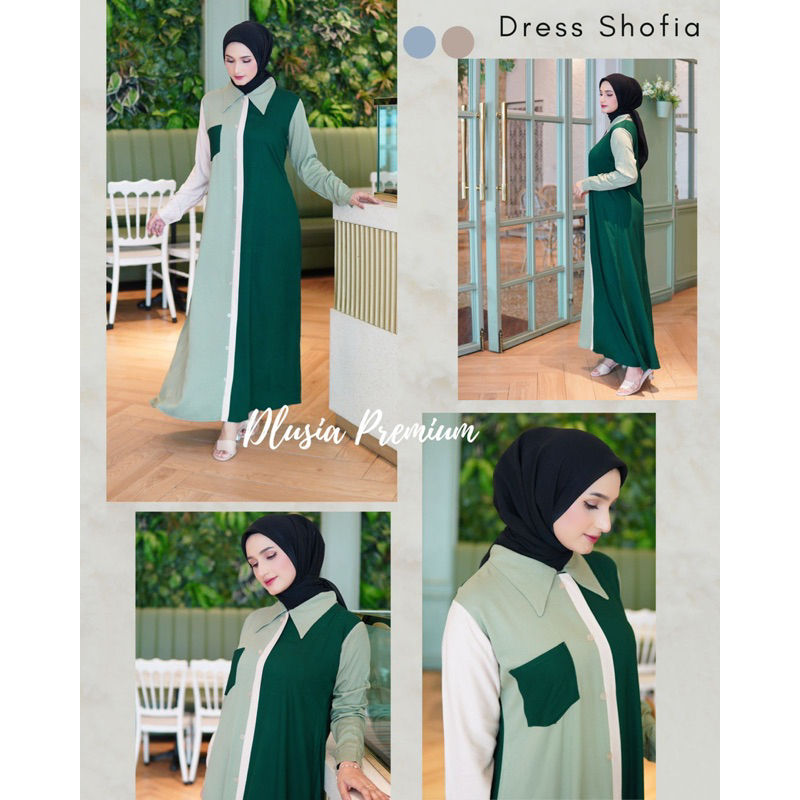 Daster Arab Dlusia SHOFI Long Dress Rayon Gamis Twill Premium