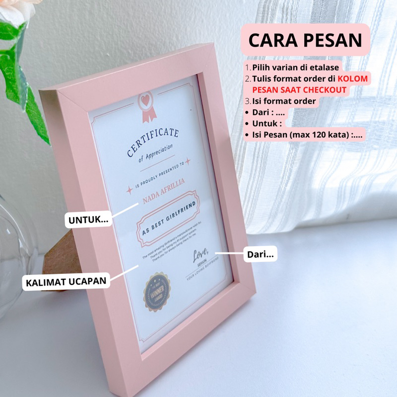 𝐖𝐄𝐊𝐀𝐃𝐎 - Kado Best Awards | Hampers Sertifikat Custom | Gift Medali Custom Boyfriend Girlfriend