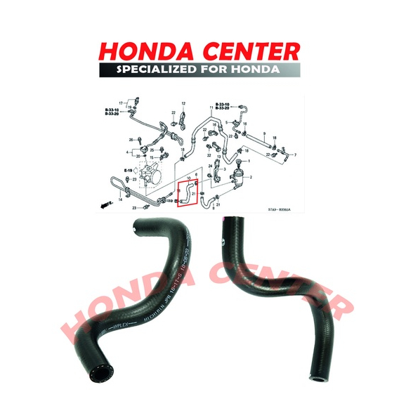 selang slang hose oil tank dari tabung minyak power stering steering ke pipa besi selang return balik honda stream 2002 2003 2004 2005 2006 1700cc 53733-S7A