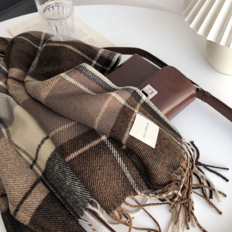 Syal Korea Scarf Wool Cashmere Immitation Fashion Winter Autumn Musim Dingin