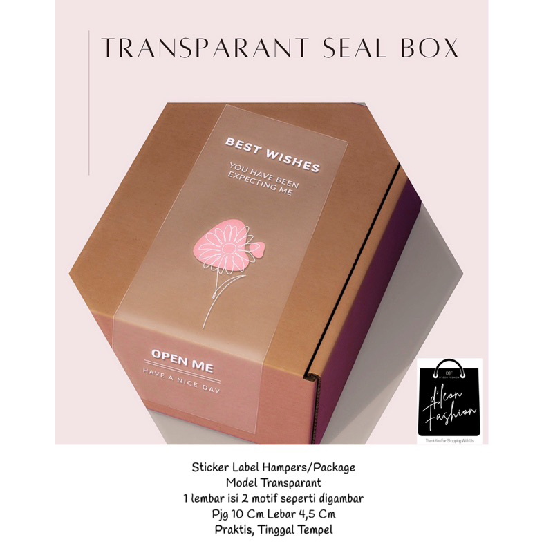 

stiker atau transparant seal box