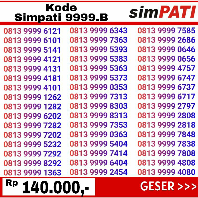 nomor cantik telkomsel simpati murah sekali 08 12345