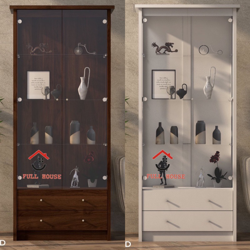 (fullhouse furniture) lemari hias rak pajangan kaca lemari tas lemari mainan lemari parfum 2 pintu k