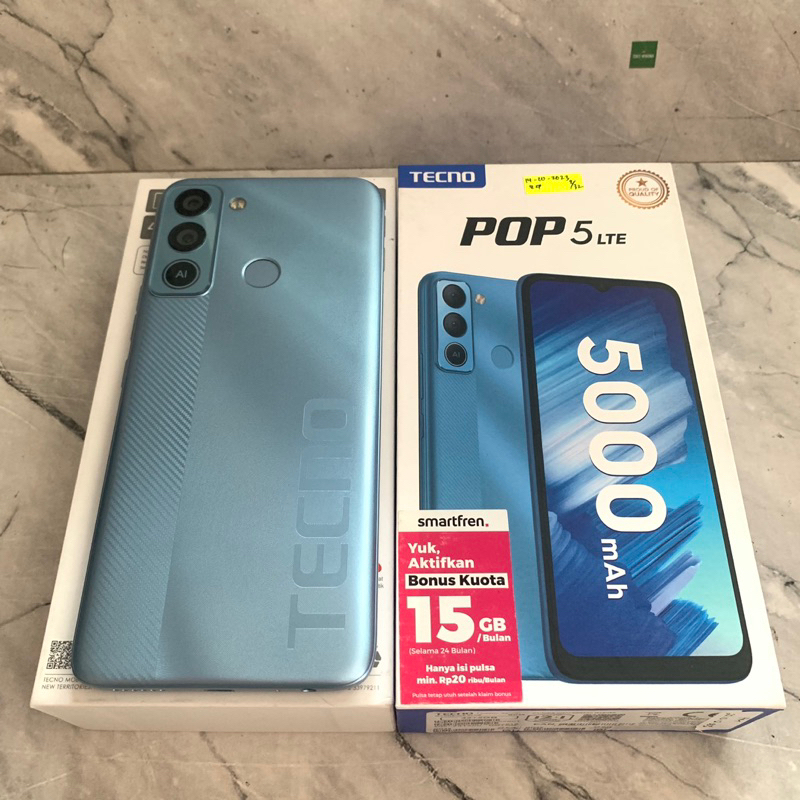 Tecno Pop 5 LTE ram 2GB 32GB Bekas - Fullset Resmi - second