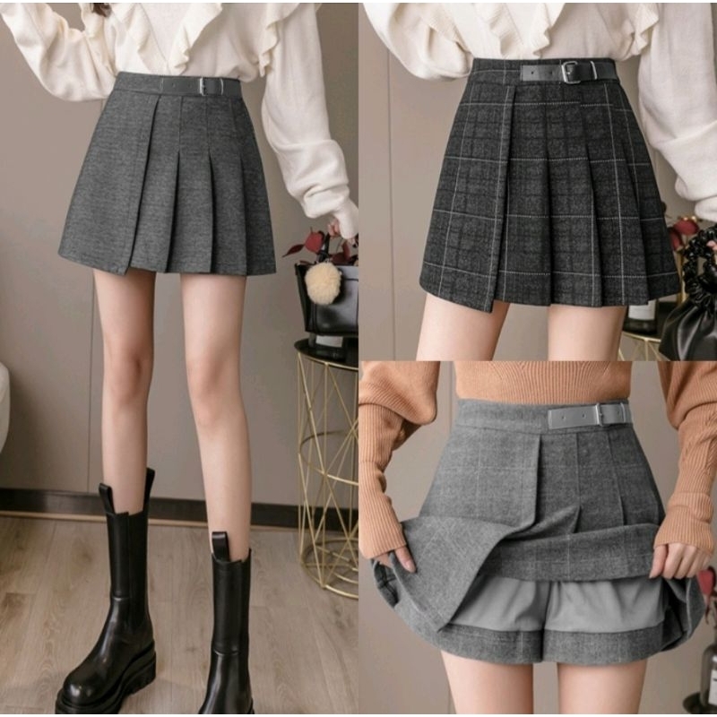 Lisa Pleated Skirt / Korean Mini Skirt / Rok Mini Korea / Rok Mini / Rok Pendek / Rok Lipit Lisa / R