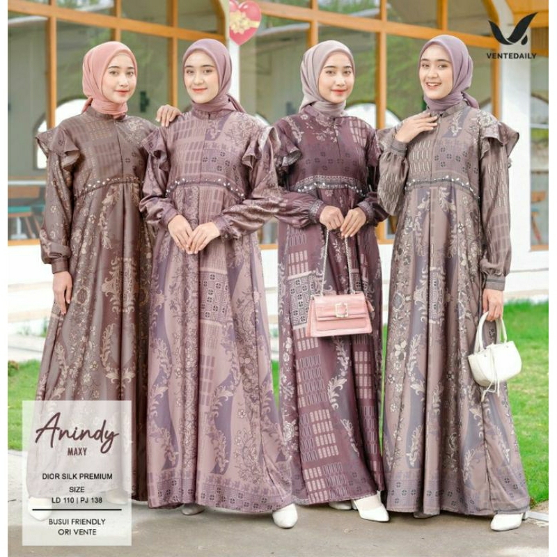 ANINDY MAXY DRESS BY VENTE DAILY ORI TERMURAH / GAMIS SILK ARMANI