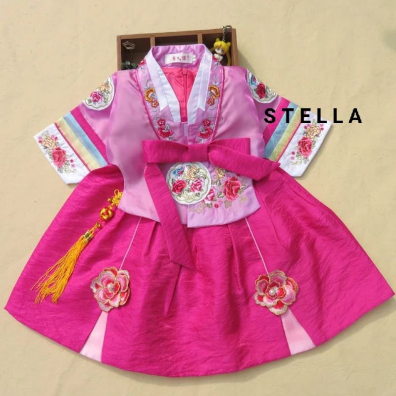 HANBOK Baju Tradisional Korea anak perempuan 10 tahun kebawah